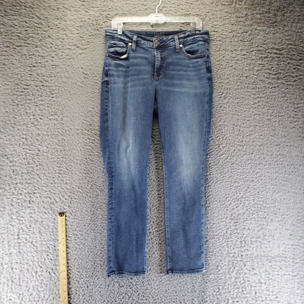 Silver Jeans Co. Jeans Womens 30 Blue Elyse Straight Mid-Rise Stretch Denim